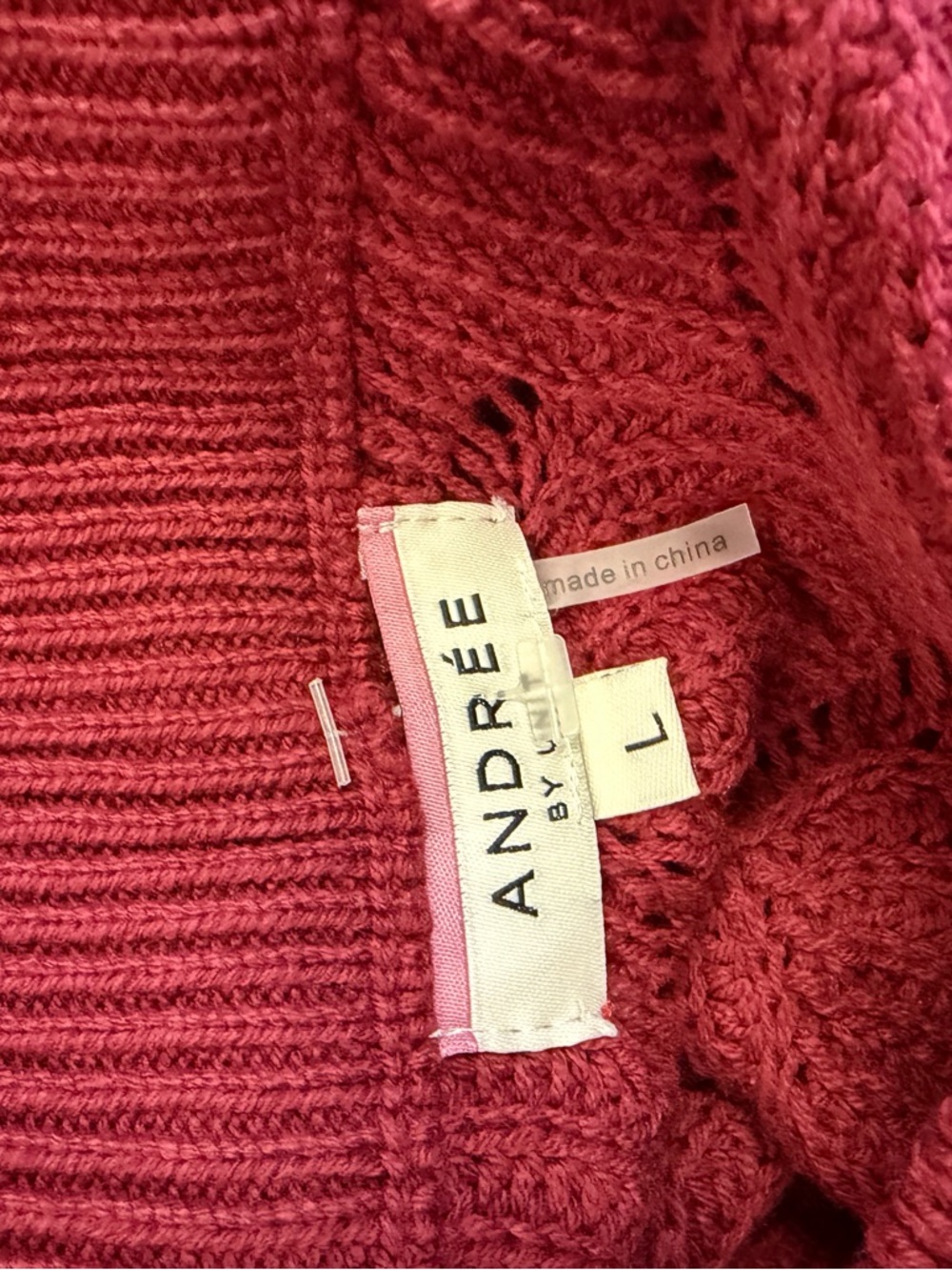 ANDREE BY UNIT Raspberry Textured Knit Sweater - Picture 4 of 4